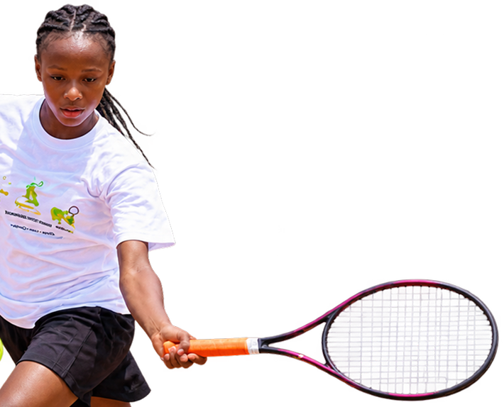 Young player with a racket