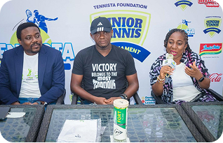 Speakers seated at a Junior Tennis panel