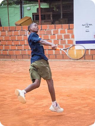 A player moving in for a forehand